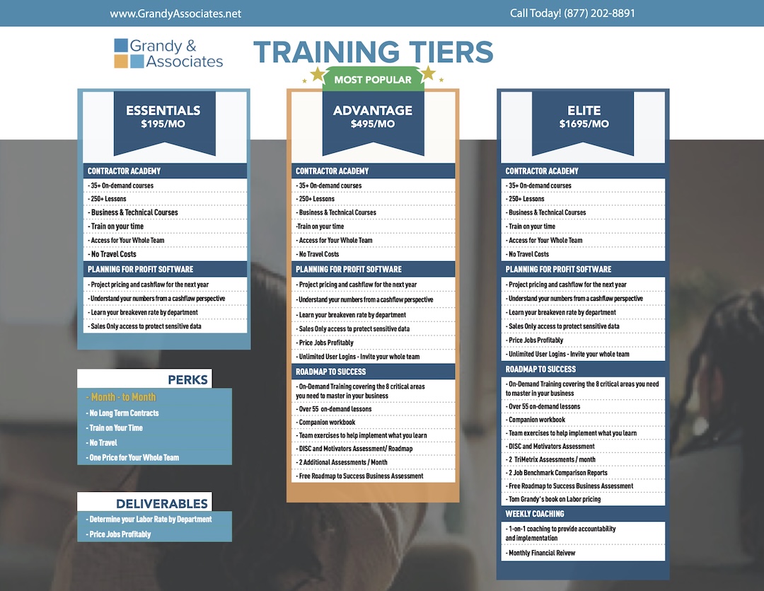 Pricing Menu Version 3 GrandyAssociates